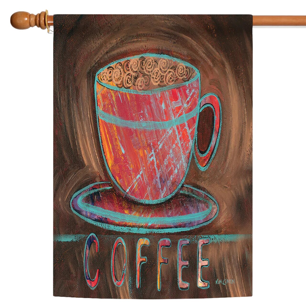 Toland Home Garden Oil Pastel Cup of Coffee Outdoor House Flag 40" x 28"